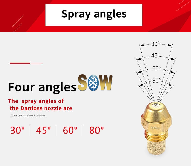 Danfoss Oil Nozzles, OD B, Semi solid 030B1135